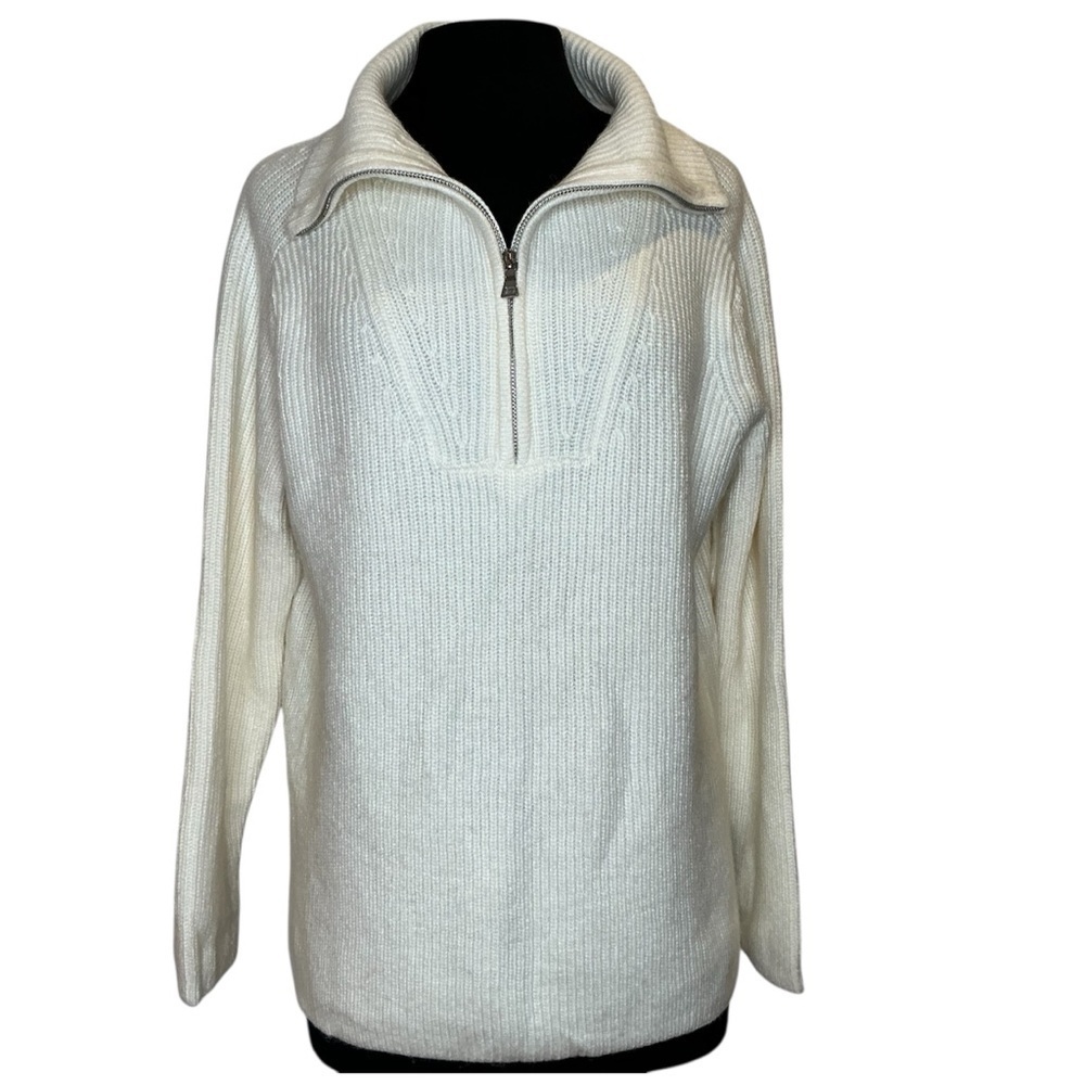 Ann Taylor Cream Cowl Neck Wool Blend Sweater in Cream Size MP
